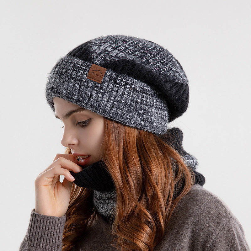 Wholesale Acrylic Two-color Thickened Warm Ear Protection Woolen Hats